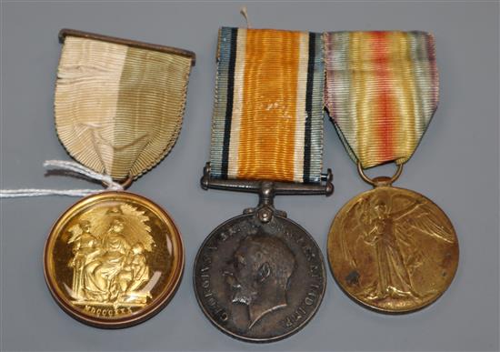 Two WWI medals and a Masonic medal